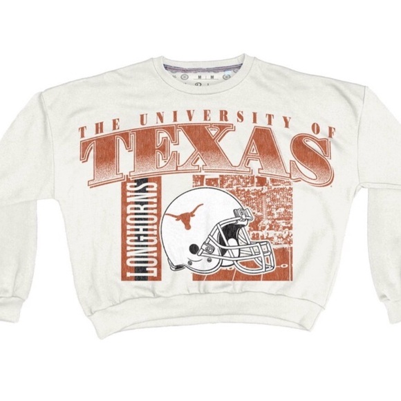 Pressbox Tops - NWT Texas Longhorns Pressbox Women’s Oversized Retro Waist-length Sweatshirt